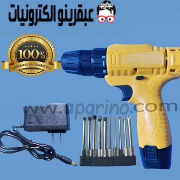 مفك كهربائي 12 فولت بالشاحن + 10 بنط متنوعه