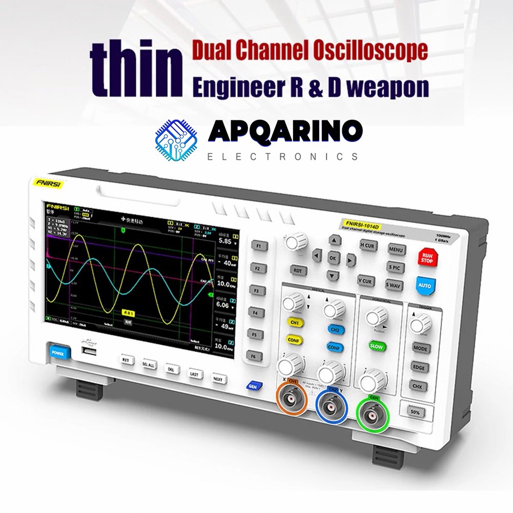 اوسلسكوب 2X1 متنقل 100 ميجا هرتز موديل Fnirsi -1014D - الصورة 3